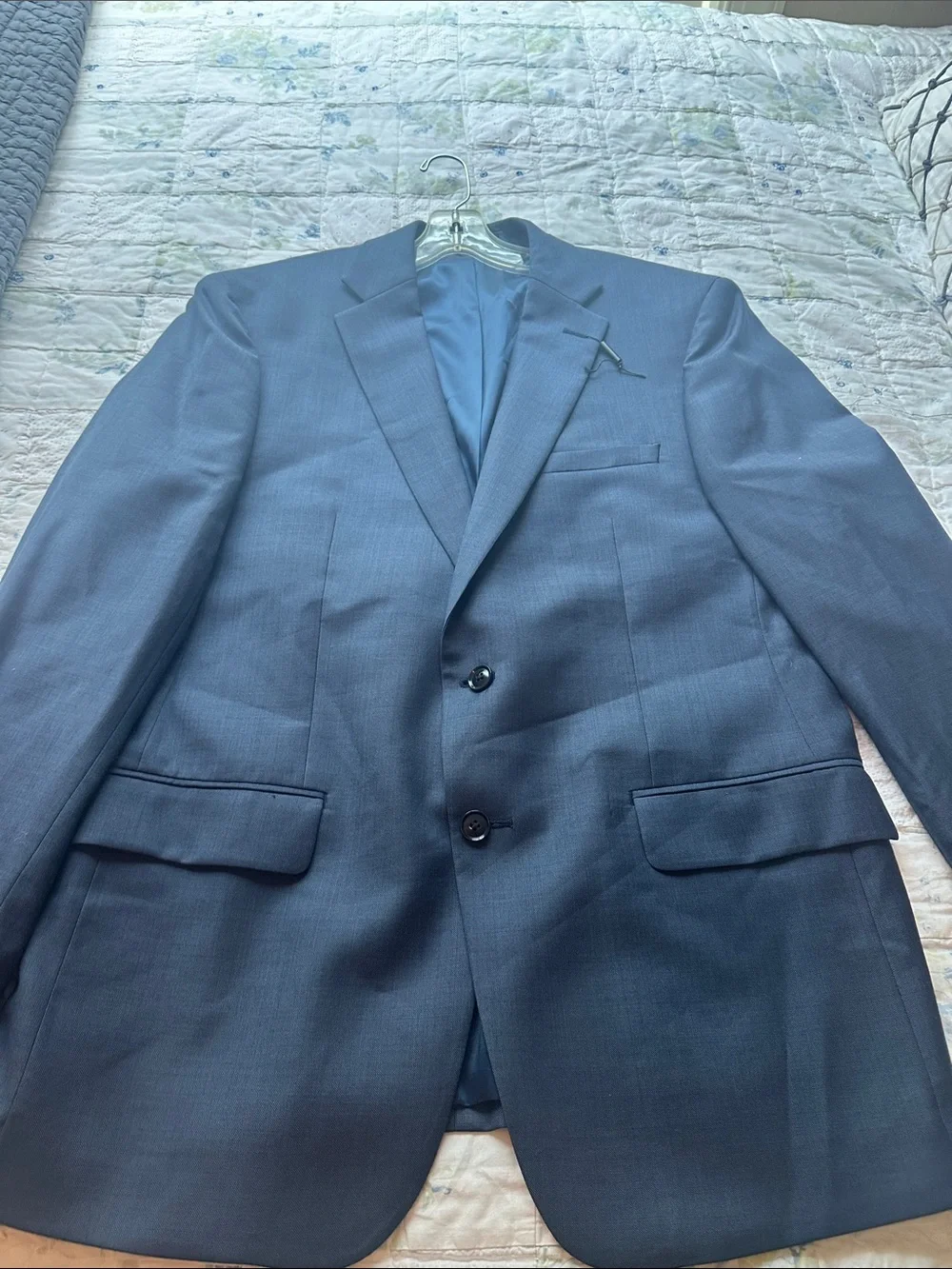Calvin Klein Men's Navy Two-Button Sport Coat 100% Wool  Slim Fit
